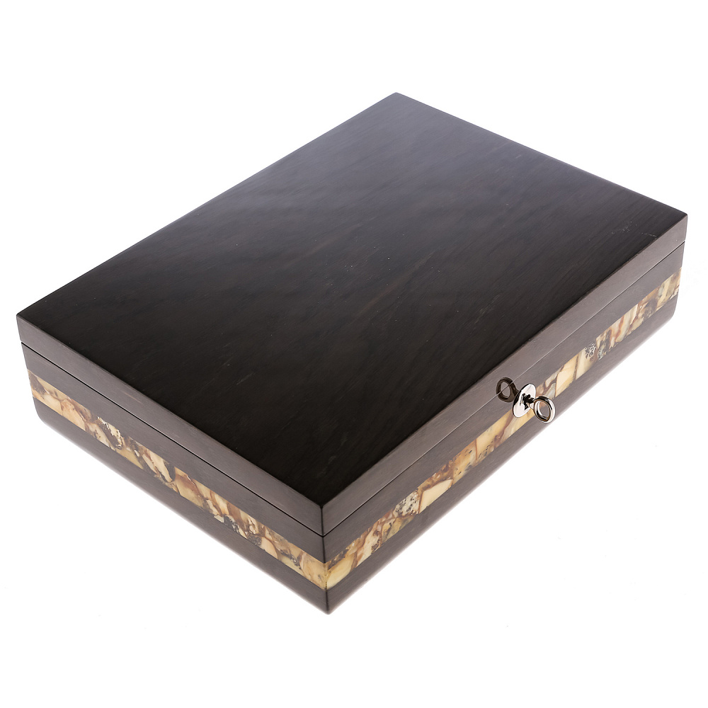 Шкатулка из мореного дуба и янтаря «Александр» - интернет магазин Русь Велика я фото 4