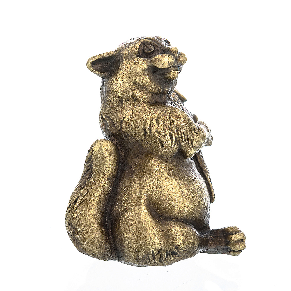 Бронзовая скульптура «Кот с рыбой» - интернет магазин Русь Велика я фото 1