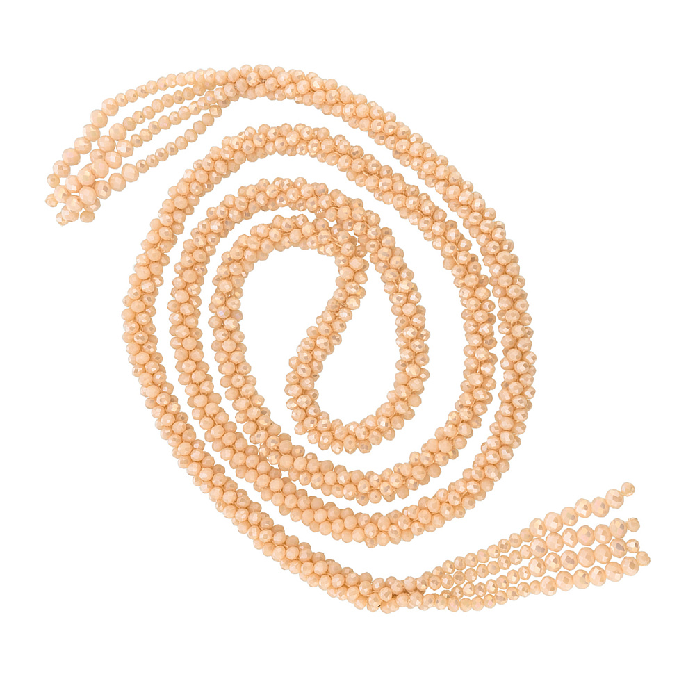 Шейное украшение из горного хрусталя «Жгут». Бежевый - интернет магазин Русь Велика я 