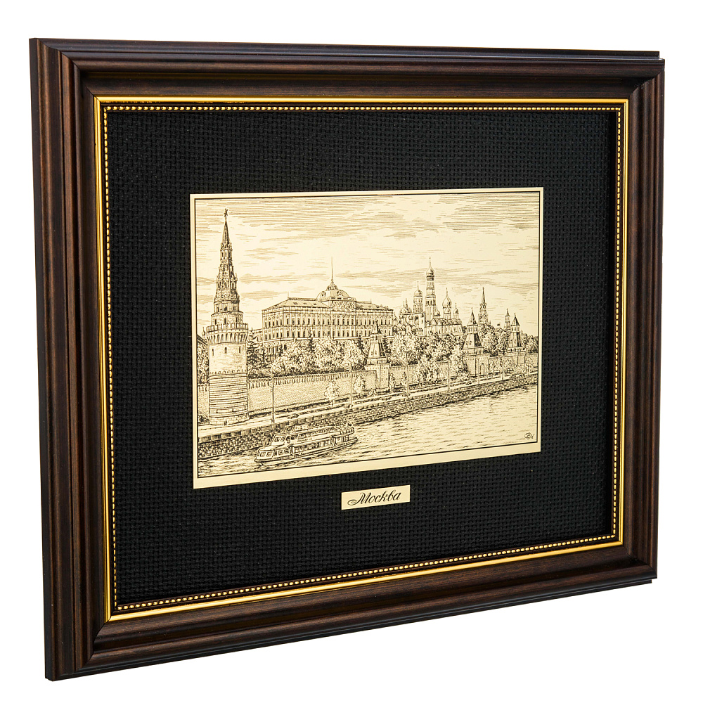 Офорт черно-белый «Москва. Кремлевская набережная» 25х32 см - интернет магазин Русь Велика я фото 2