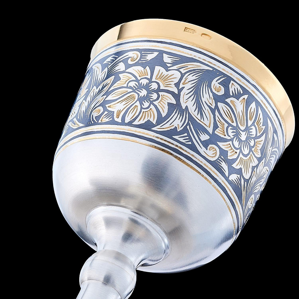 Рюмка из серебра 925* с гравировкой и чернением. Вес 61,95 гр. - интернет магазин Русь Велика я фото 1