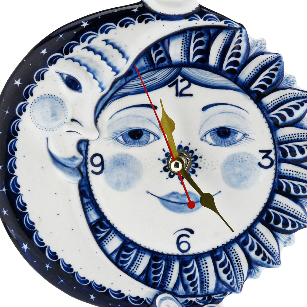 Часы настенные «День и Ночь». Гжель - интернет магазин Русь Велика я фото 2