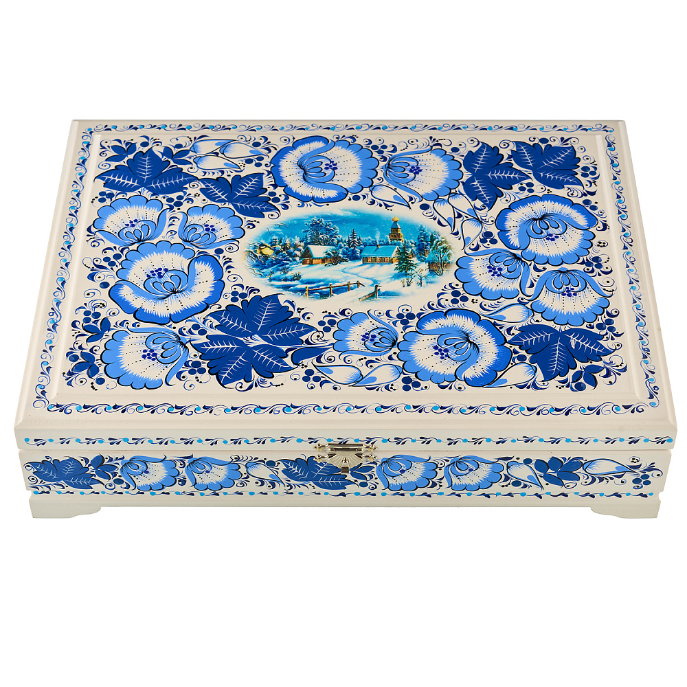 Шкатулка для документов «Зима». Хохлома - интернет магазин Русь Велика я 