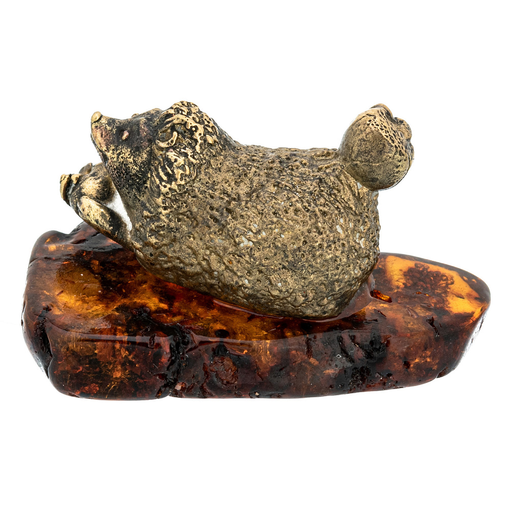 Статуэтка с янтарем «Еж с яблоком» - интернет магазин Русь Велика я фото 3