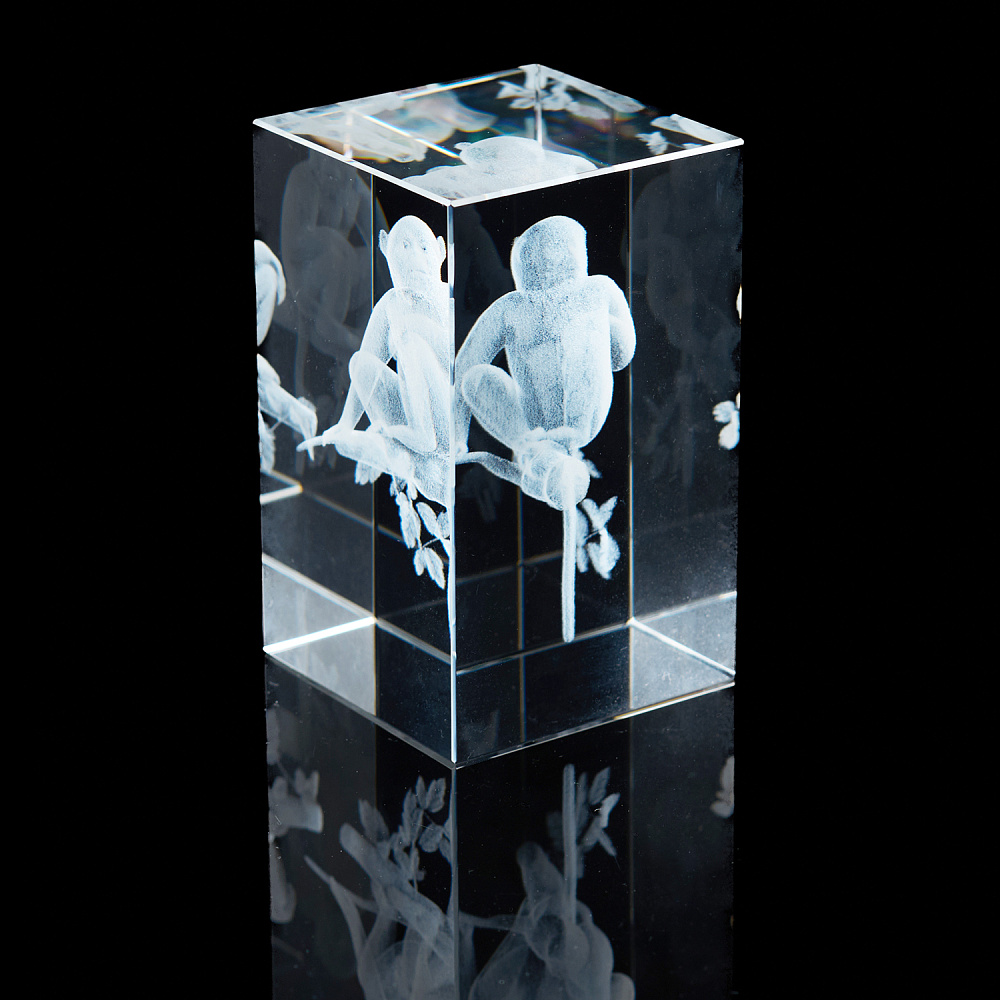 Лазерная графика. Куб «Восточный гороскоп. Обезьяна» - интернет магазин Русь Велика я фото 1