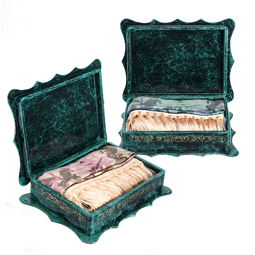 Шкатулка с подарочным шерстяным платком внутри «Цветочные мотивы» - интернет магазин Русь Велика я фото 4