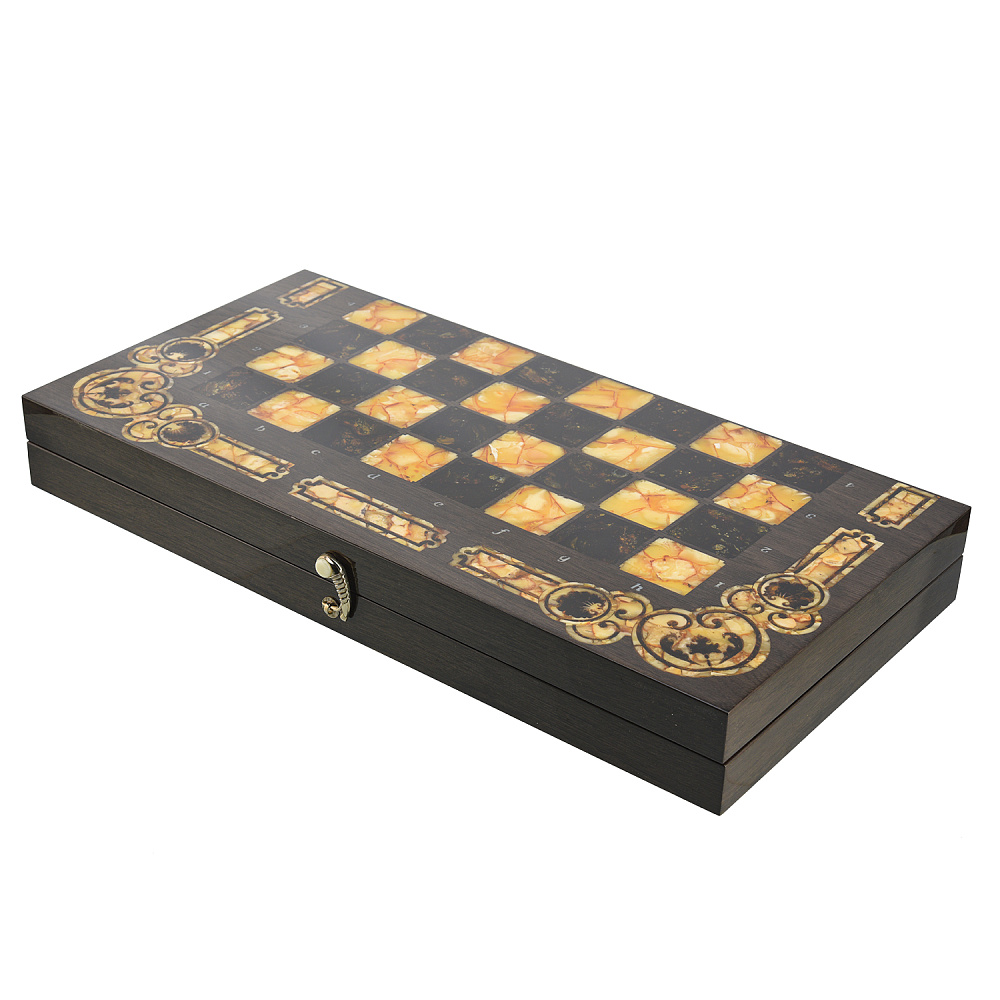 Шахматы с янтарными фигурами «Арабески-Марин» 56х56 см - интернет магазин Русь Велика я фото 9