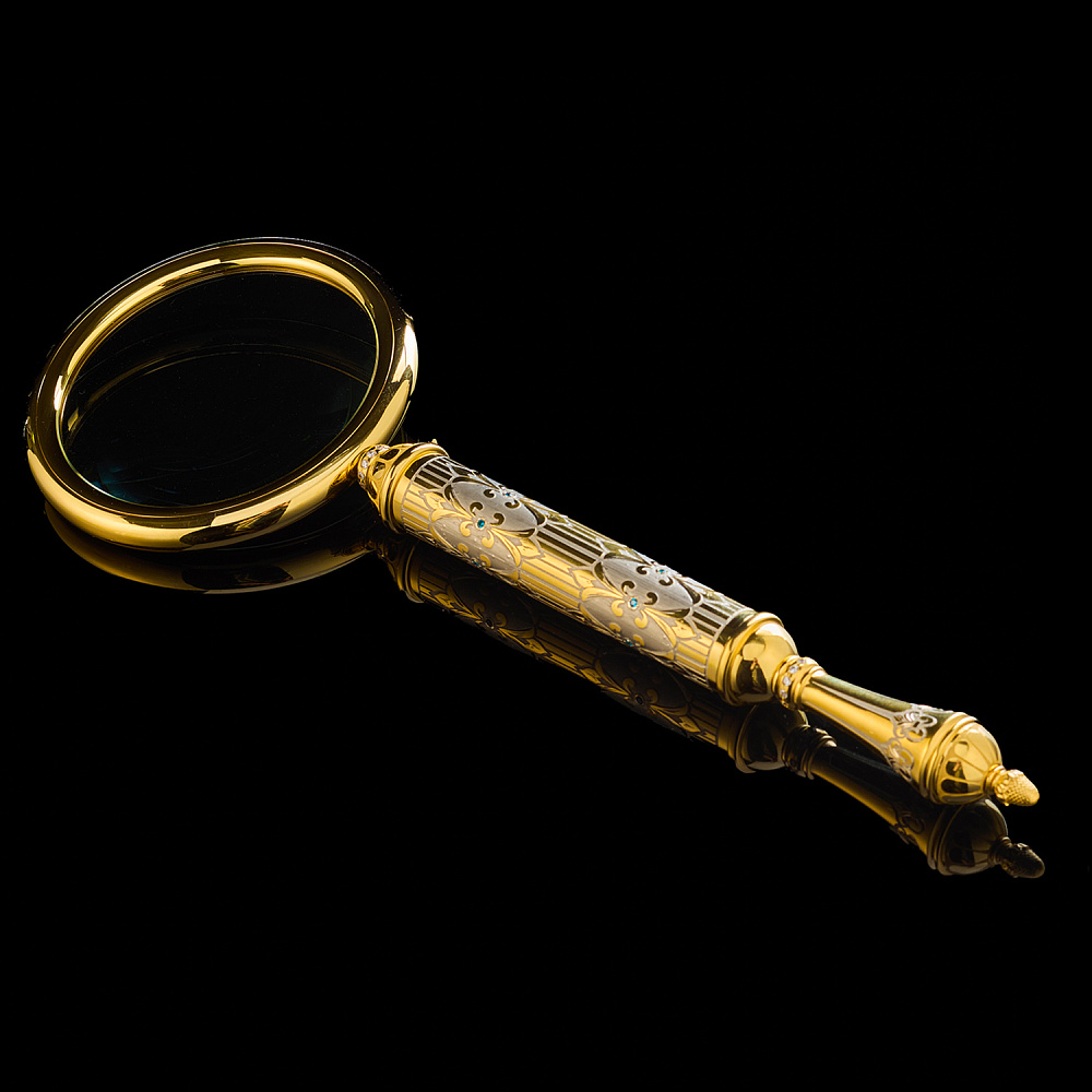 Лупа с позолотой и фианитами. Златоуст - интернет магазин Русь Велика я 
