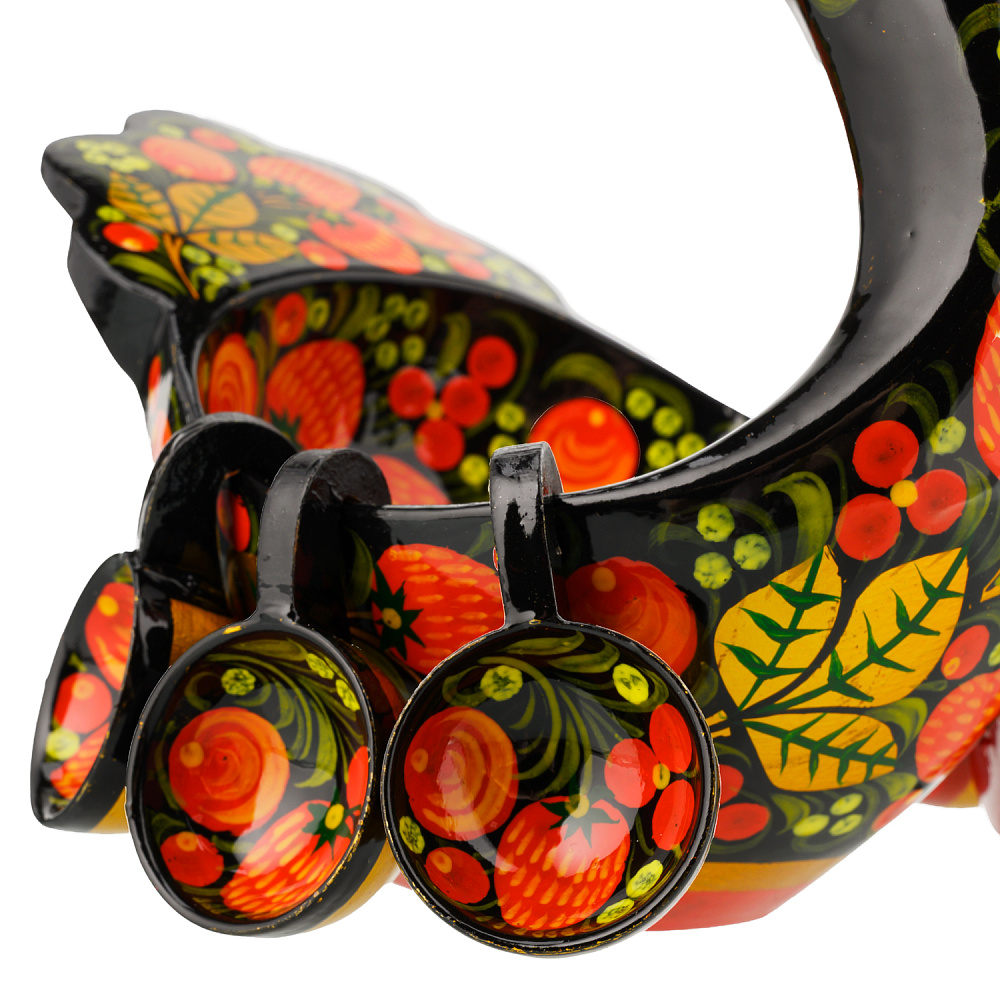 Братина деревянная с ковшиками «Лебедь». Хохлома - интернет магазин Русь Велика я фото 3