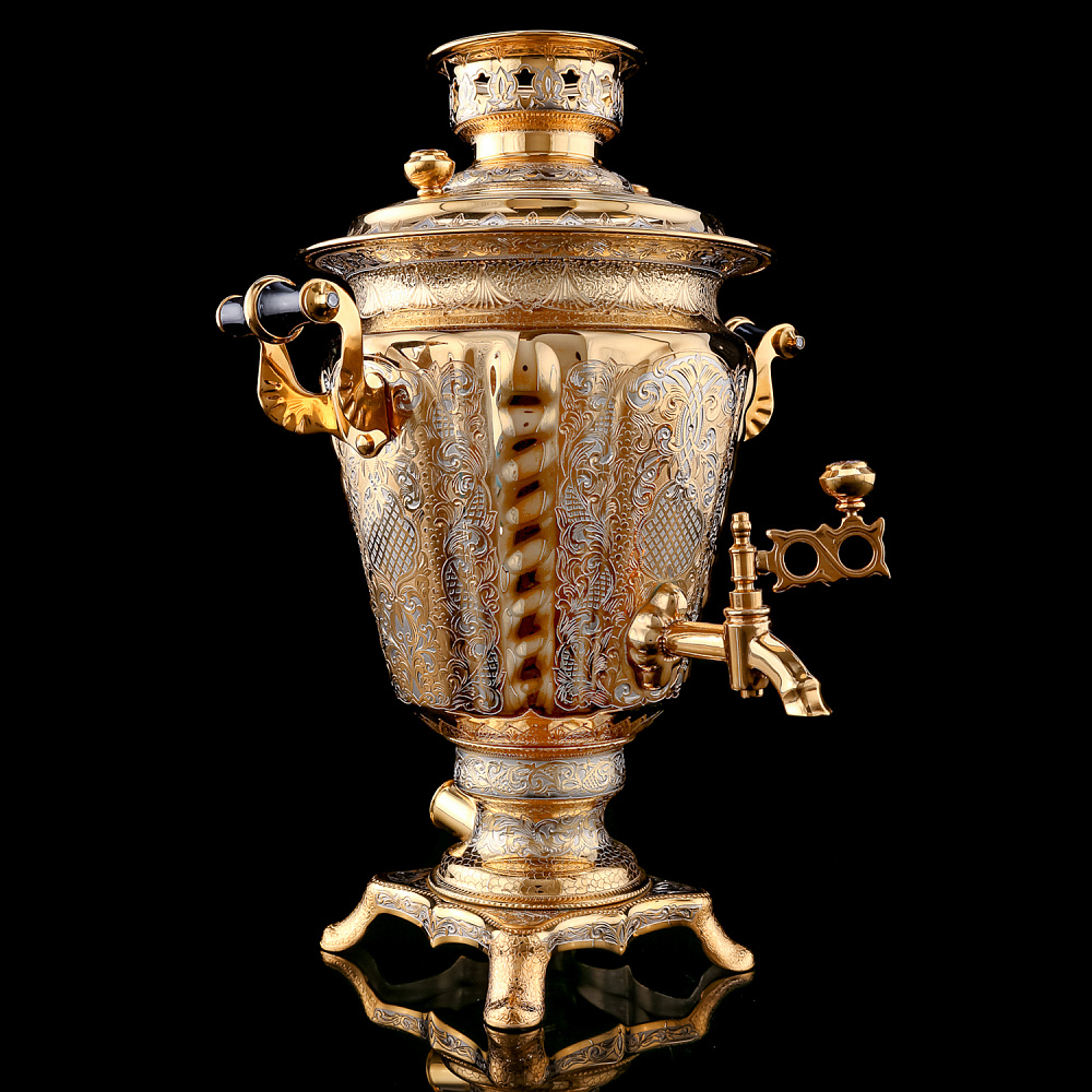 Самовар электрический 3 л с позолотой. Златоуст - интернет магазин Русь Велика я фото 2