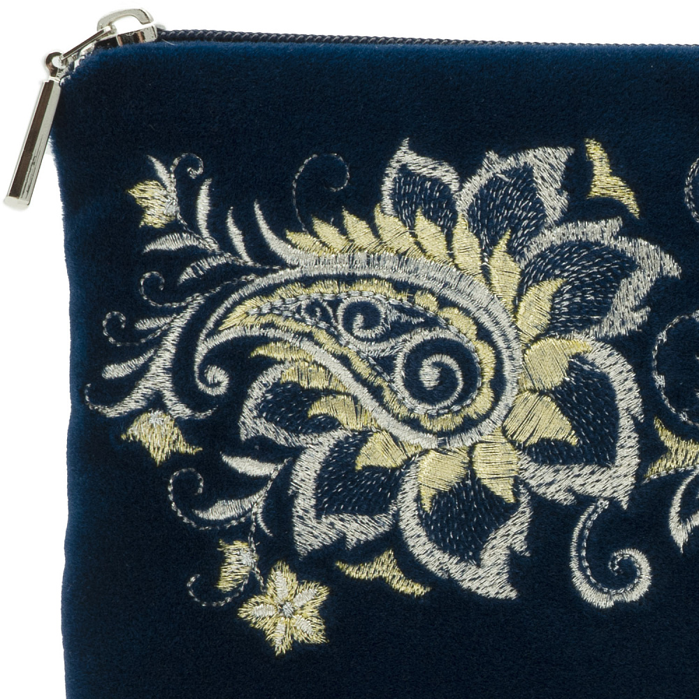 Косметичка «Райский сад». Темно-синяя с вышивкой - интернет магазин Русь Велика я фото 2