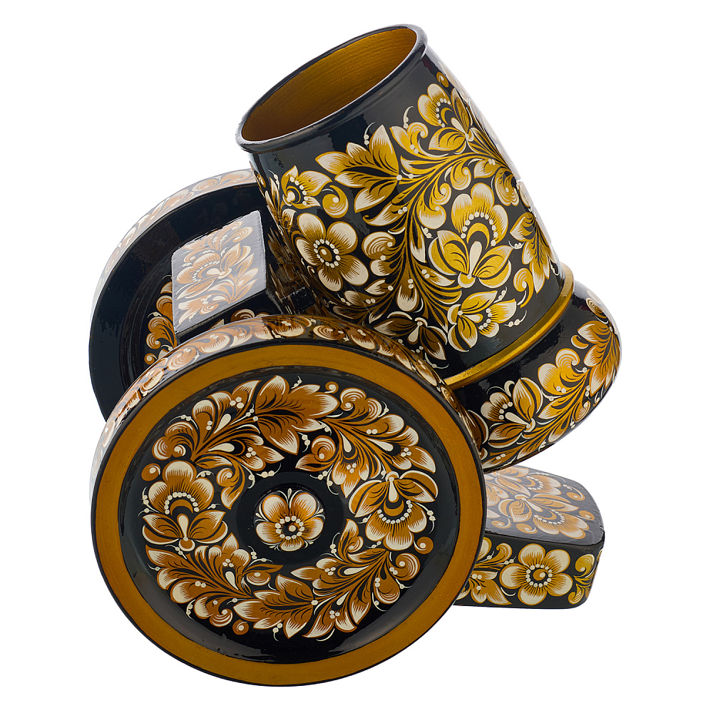 Подставка под бутылку «Пушка». Хохлома - интернет магазин Русь Велика я 