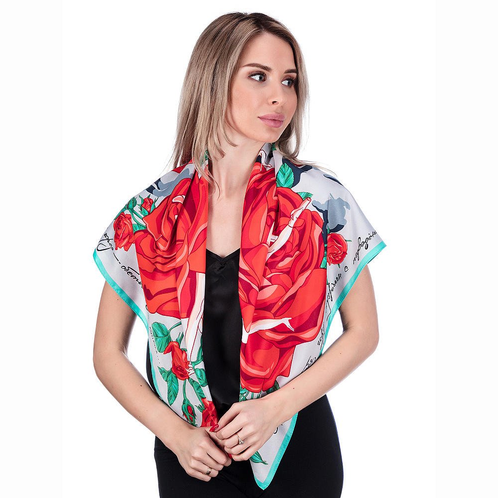 Платок шелковый «Город До» 90х90 см - интернет магазин Русь Велика я фото 3