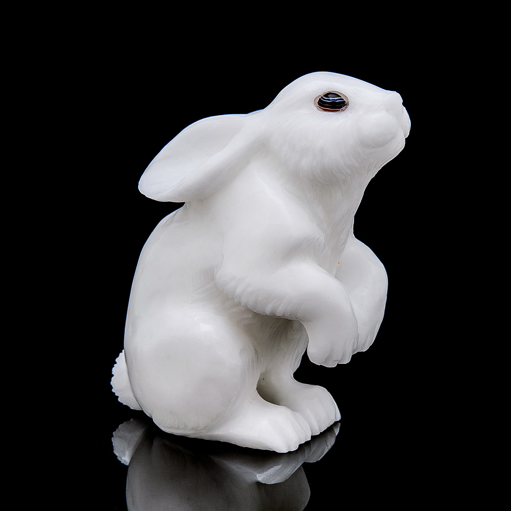 Скульптура из натурального камня «Кролик». Ангидрид - интернет магазин Русь Велика я фото 2