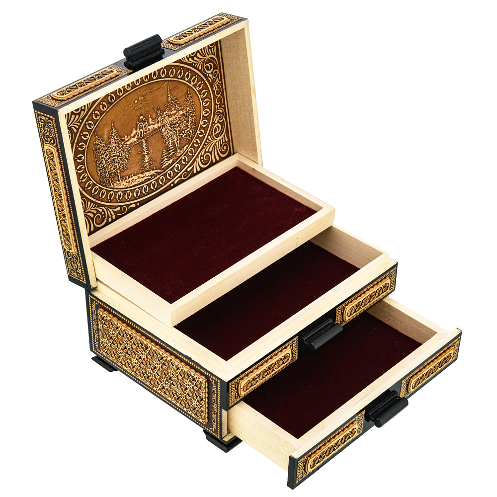 Шкатулка прямоугольная из бересты - интернет магазин Русь Велика я фото 3