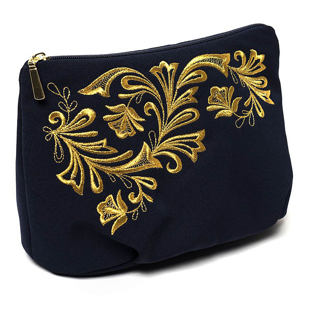 Косметичка «Морозный узор». Синяя с вышивкой - интернет магазин Русь Велика я 