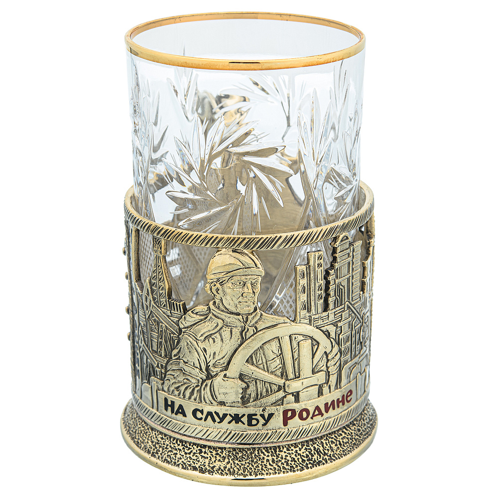 Подстаканник латунный «Нефть России» - интернет магазин Русь Велика я 