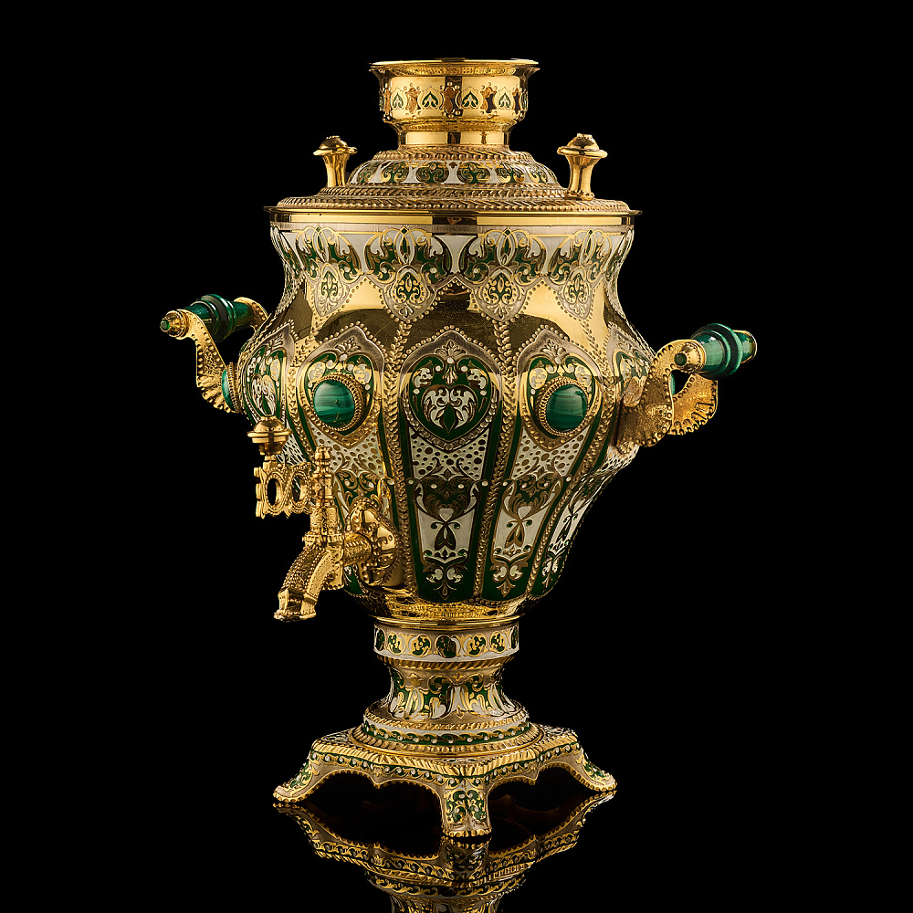 Самовар электрический 3 л с сервизом «Малахит». Златоуст - интернет магазин Русь Велика я фото 4