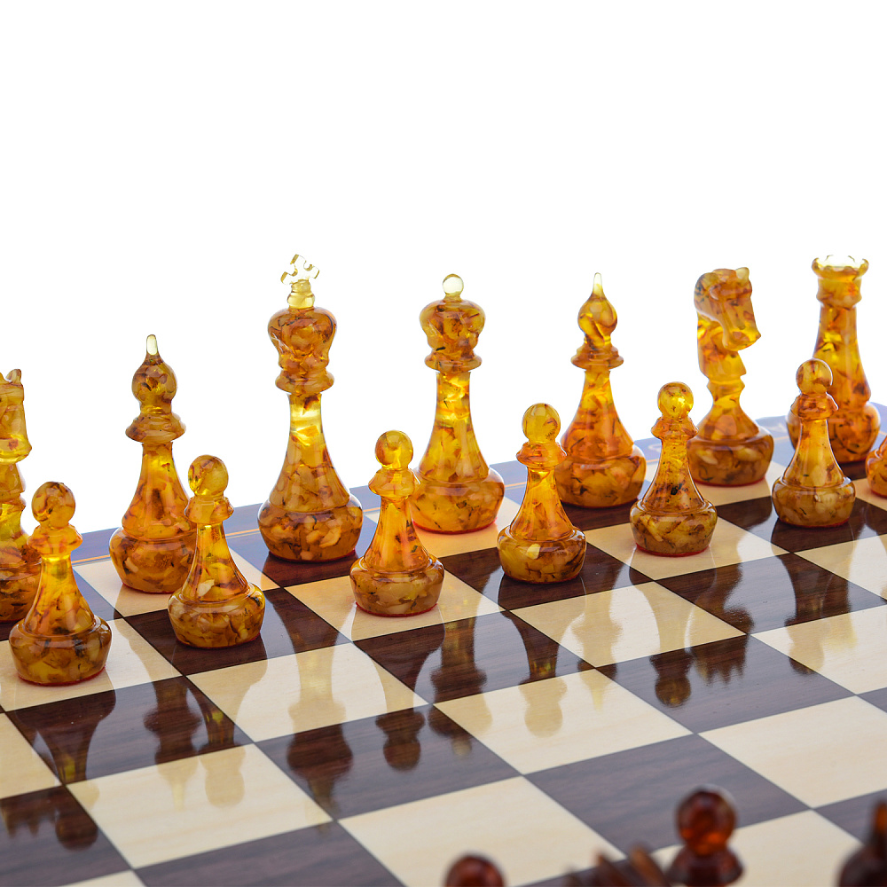 Шахматы с фигурами из янтаря 37х37 см - интернет магазин Русь Велика я фото 5