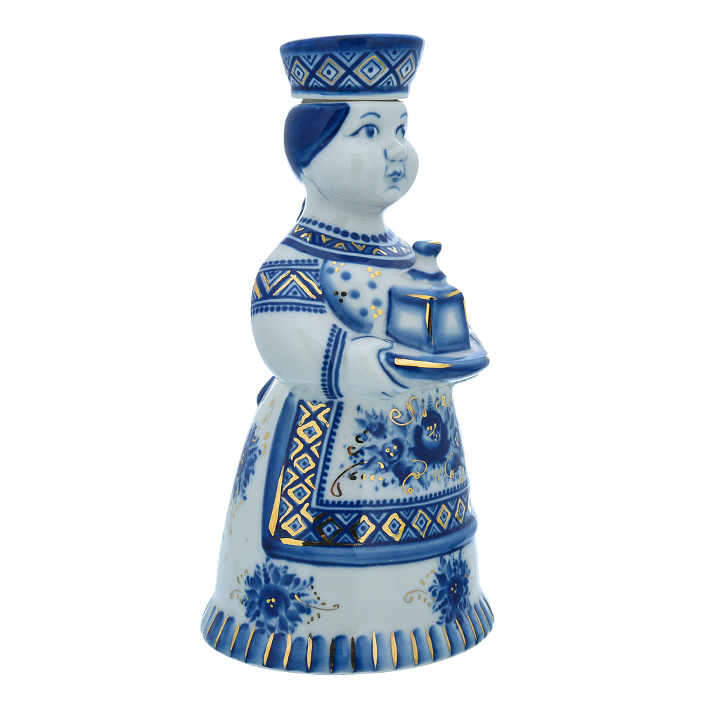 Штоф «Матрена». Гжель в золоте - интернет магазин Русь Велика я фото 1