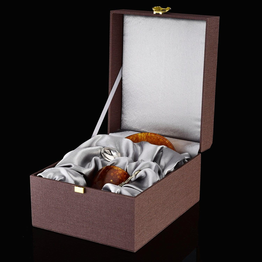 Чайная пара янтарная «Цезарь» - интернет магазин Русь Велика я фото 7