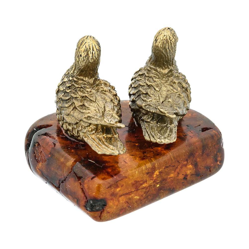 Статуэтка с янтарем «Пара уточек» - интернет магазин Русь Велика я фото 3