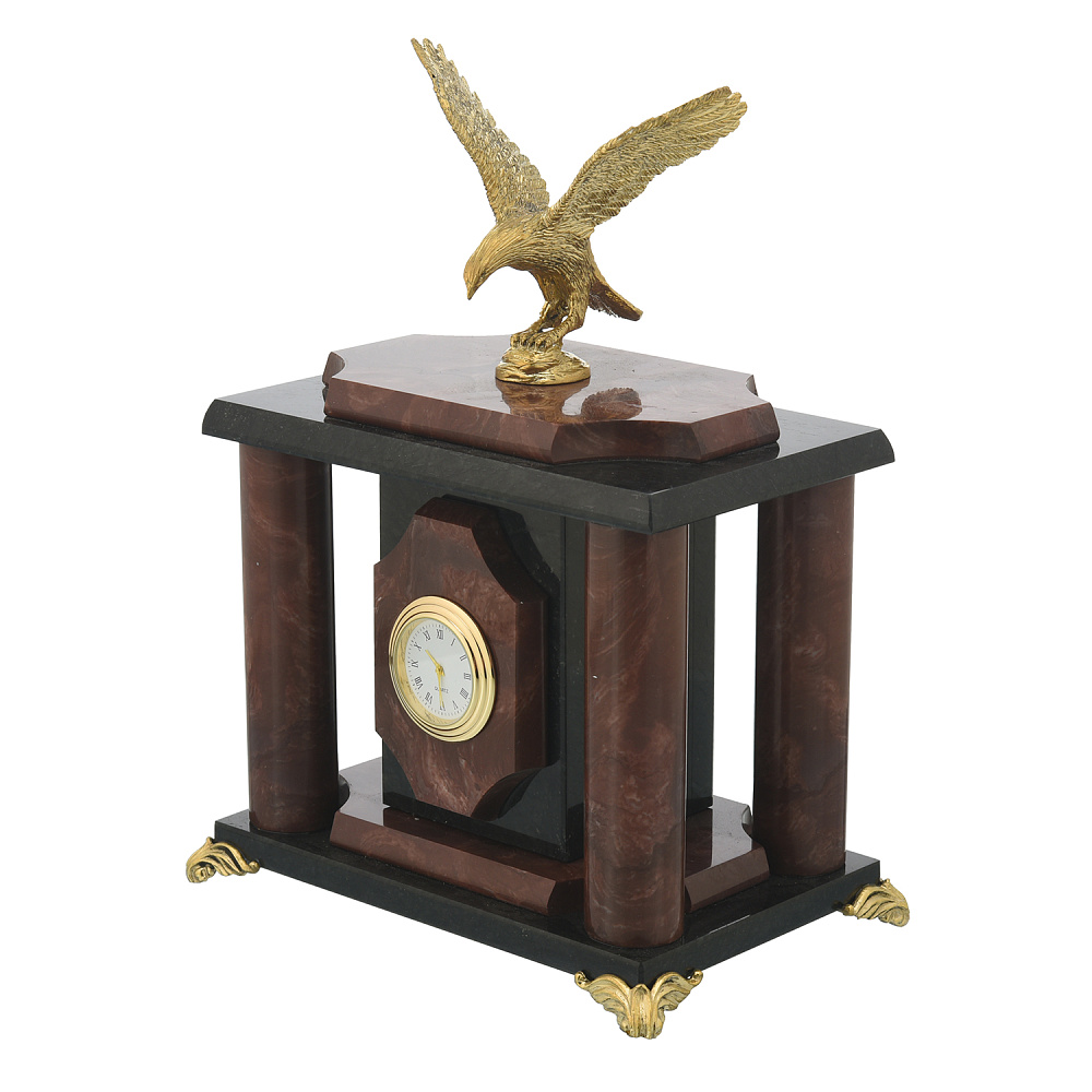 Часы настольные из камня «Орел» - интернет магазин Русь Велика я фото 1