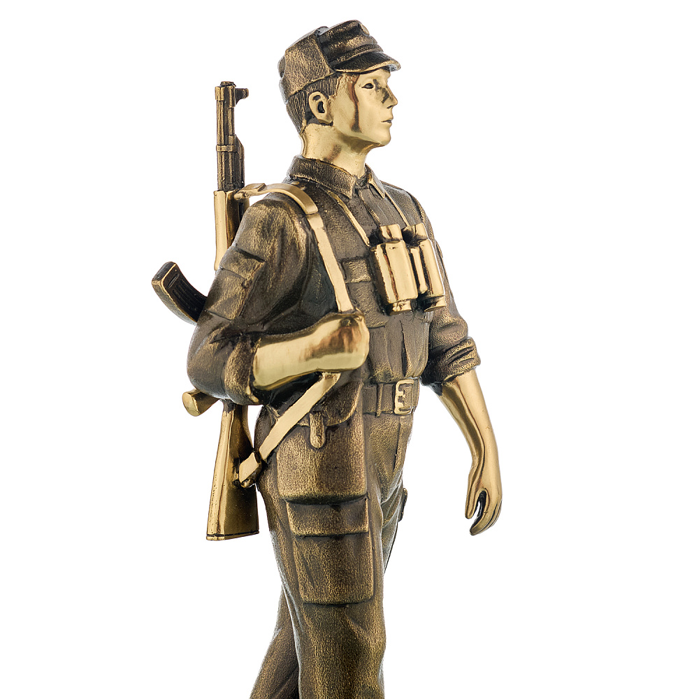 Статуэтка из бронзы и камня «Пограничник» - интернет магазин Русь Велика я фото 5