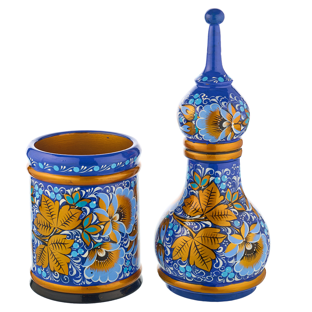 Питейный набор для шампанского «Цветы». Хохлома - интернет магазин Русь Велика я фото 4