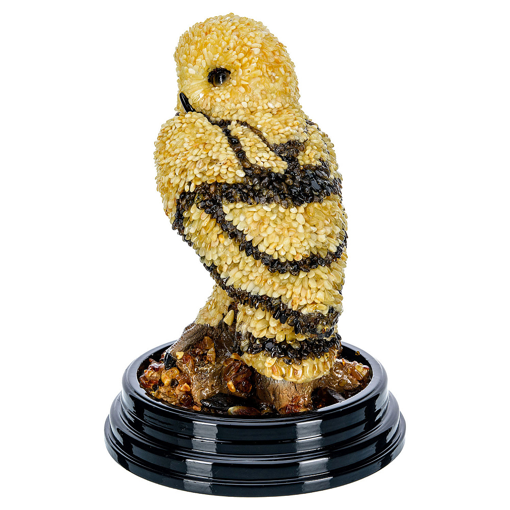 Скульптура из янтаря «Сова» - интернет магазин Русь Велика я фото 1