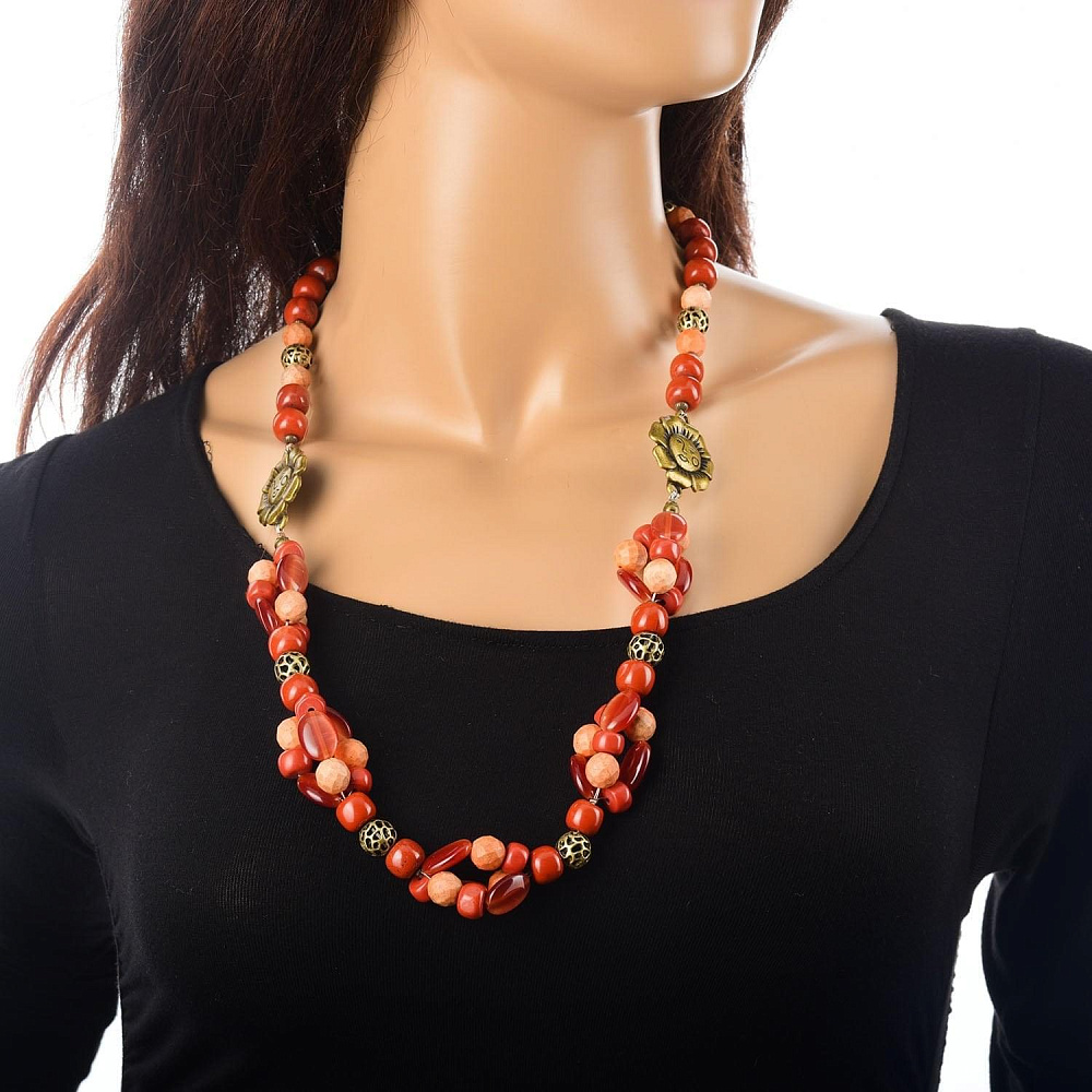 Бусы из натурального камня. Яшма, кошачий глаз - интернет магазин Русь Велика я фото 1