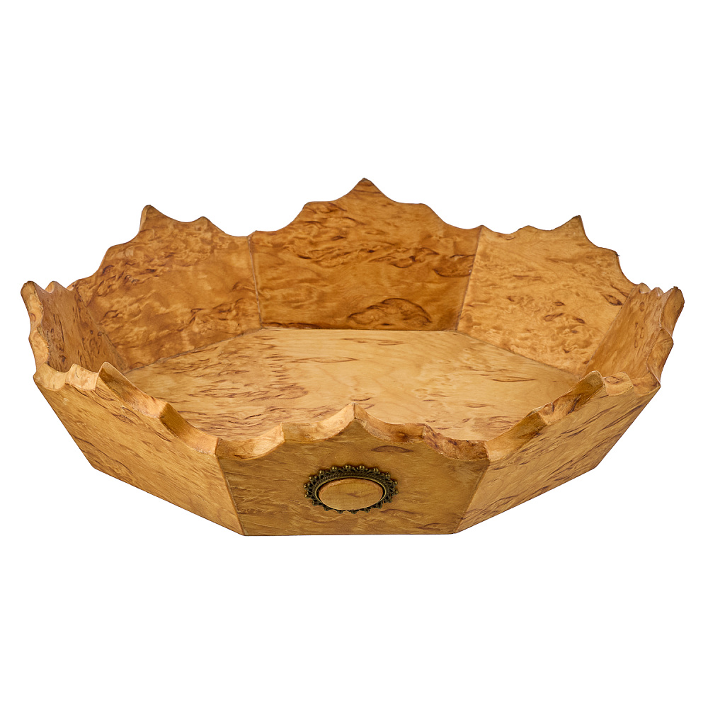 Поднос восьмигранный из карельской березы - интернет магазин Русь Велика я 