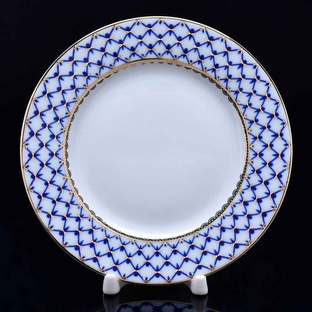 Тарелка плоская «Кобальтовая сетка» форма «Европейская-2» ИФЗ - интернет магазин Русь Велика я 