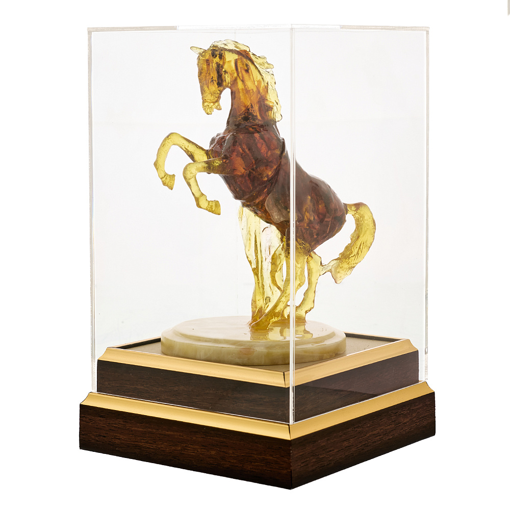 Лошадь Символ 2026 года. Скульптура из янтаря «Конь» - интернет магазин Русь Велика я 