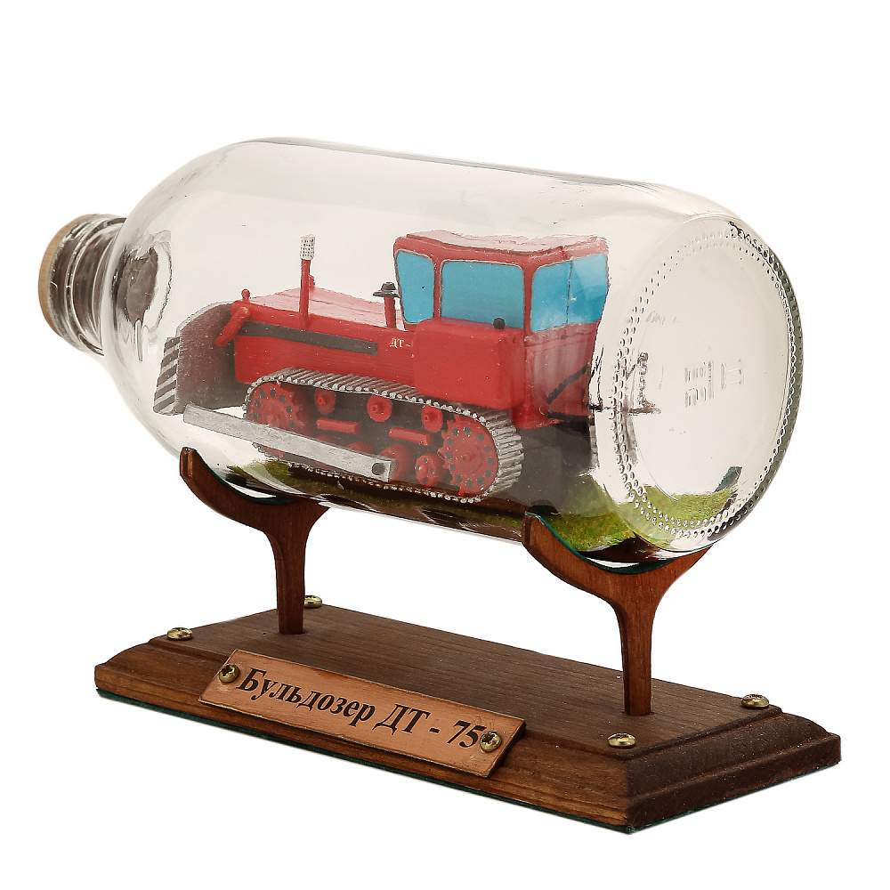 Модель в бутылке «Бульдозер ДТ-75» - интернет магазин Русь Велика я фото 2