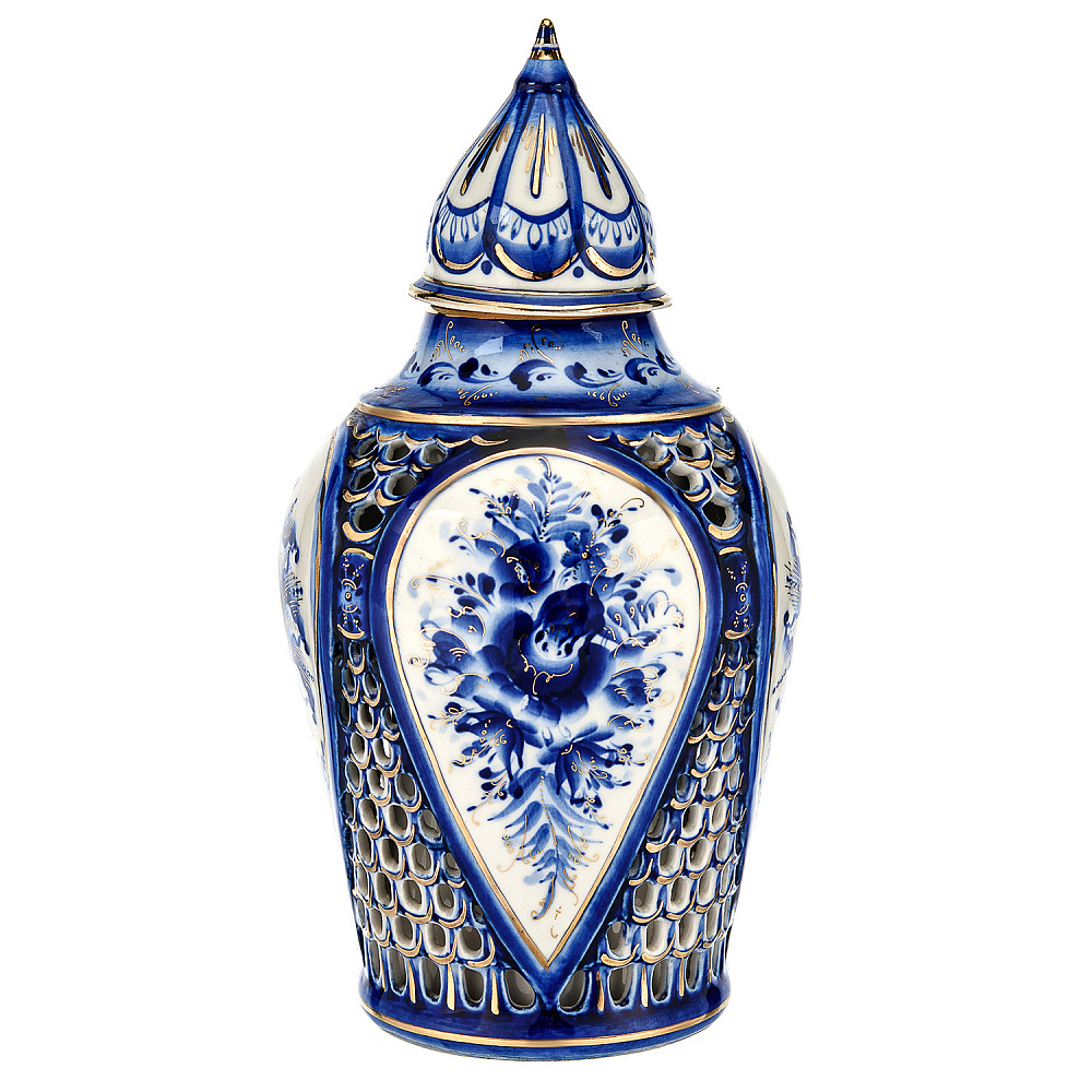 Штоф фарфоровый 500 мл «Богатырский». Гжель - интернет магазин Русь Велика я 