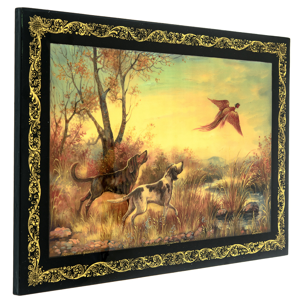 Панно с художественной росписью «Охота на фазана» 30х20 см - интернет магазин Русь Велика я фото 2