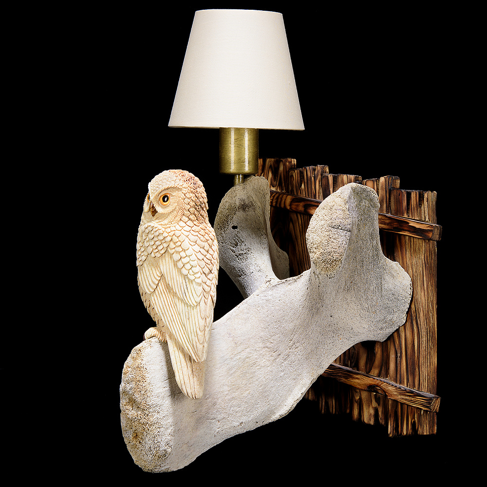 Светильник из кости кита «Сова» - интернет магазин Русь Велика я фото 2