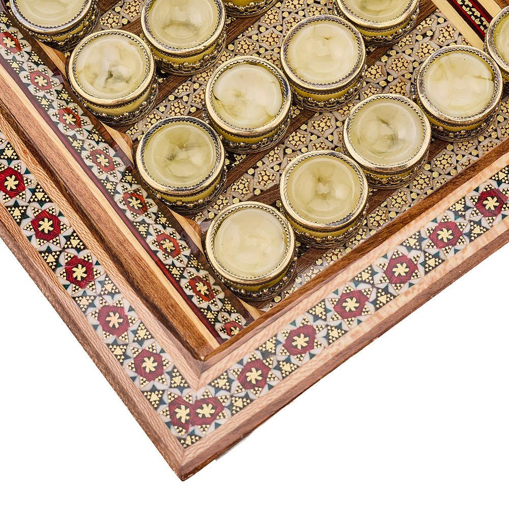 Нарды-шашки с янтарными фишками «Персидские» 49х25 см - интернет магазин Русь Велика я фото 4