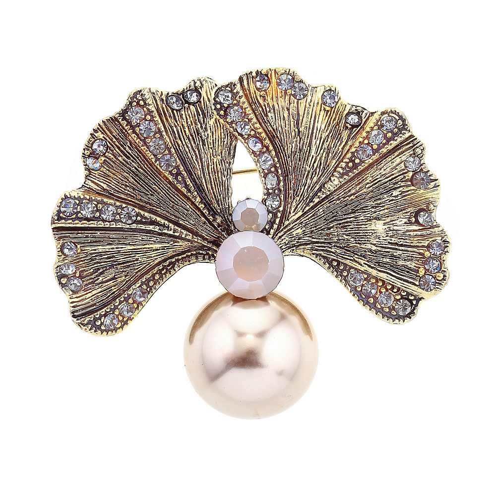 Брошь со стразами «Жемчужная» - интернет магазин Русь Велика я 