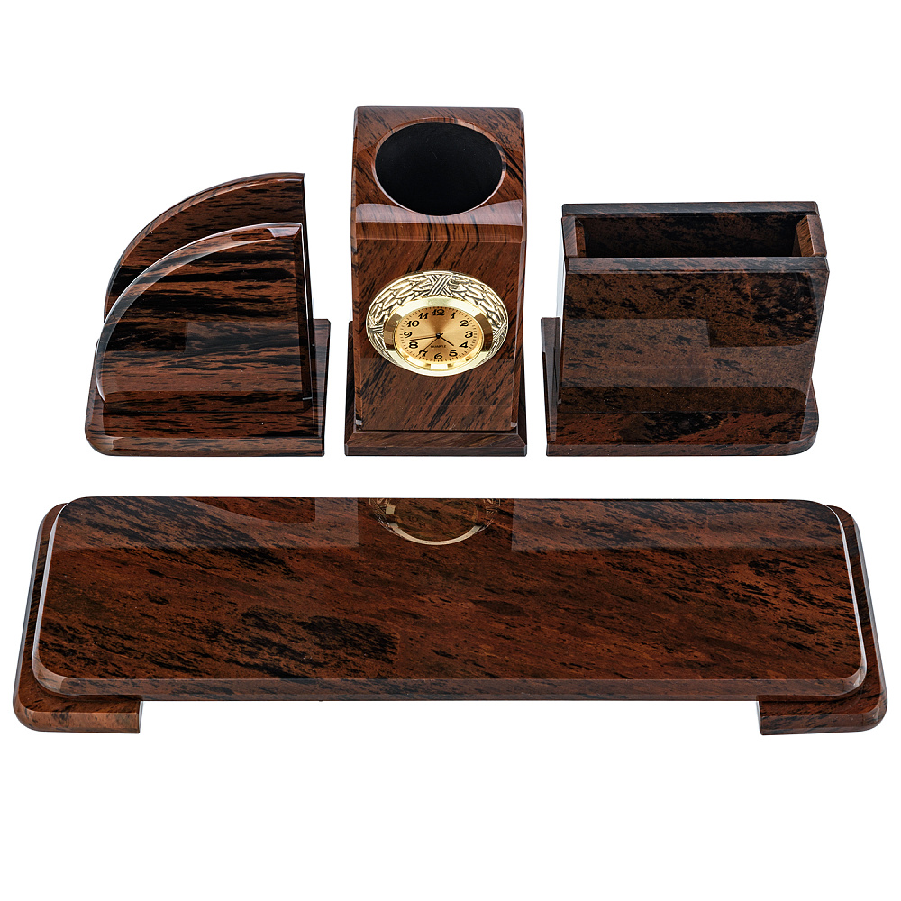 Настольный письменный набор из обсидиана - интернет магазин Русь Велика я фото 2