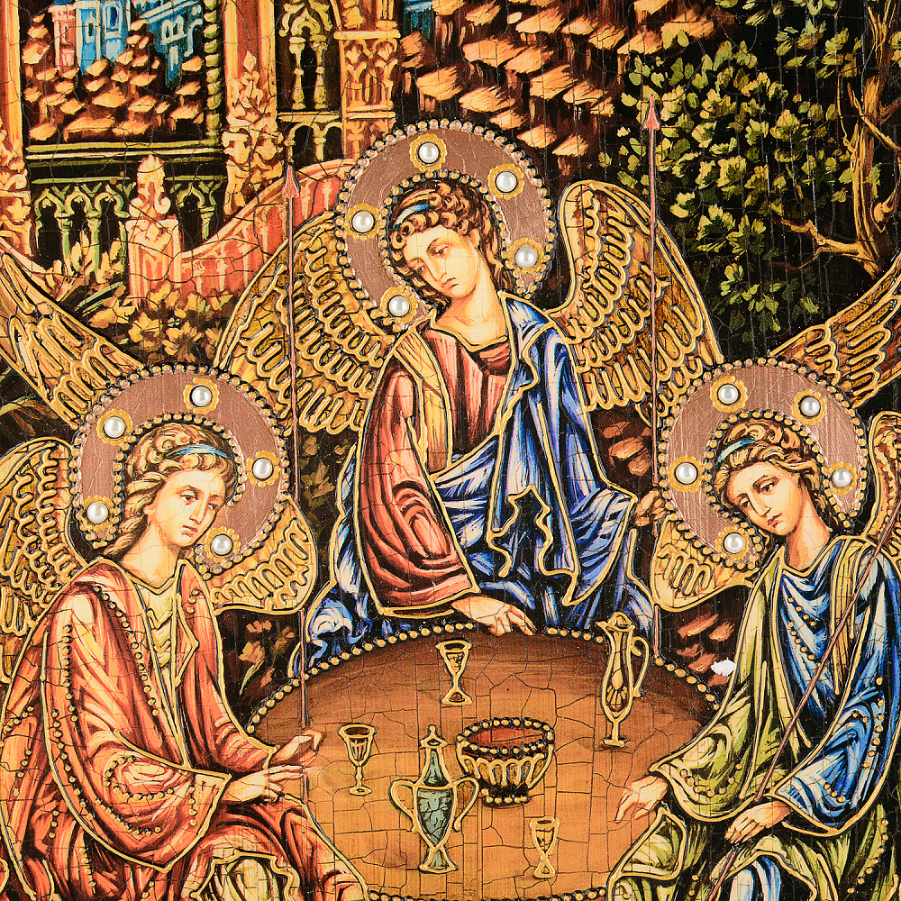 Икона из мореного дуба «Троица» 42х29 см - интернет магазин Русь Велика я фото 4