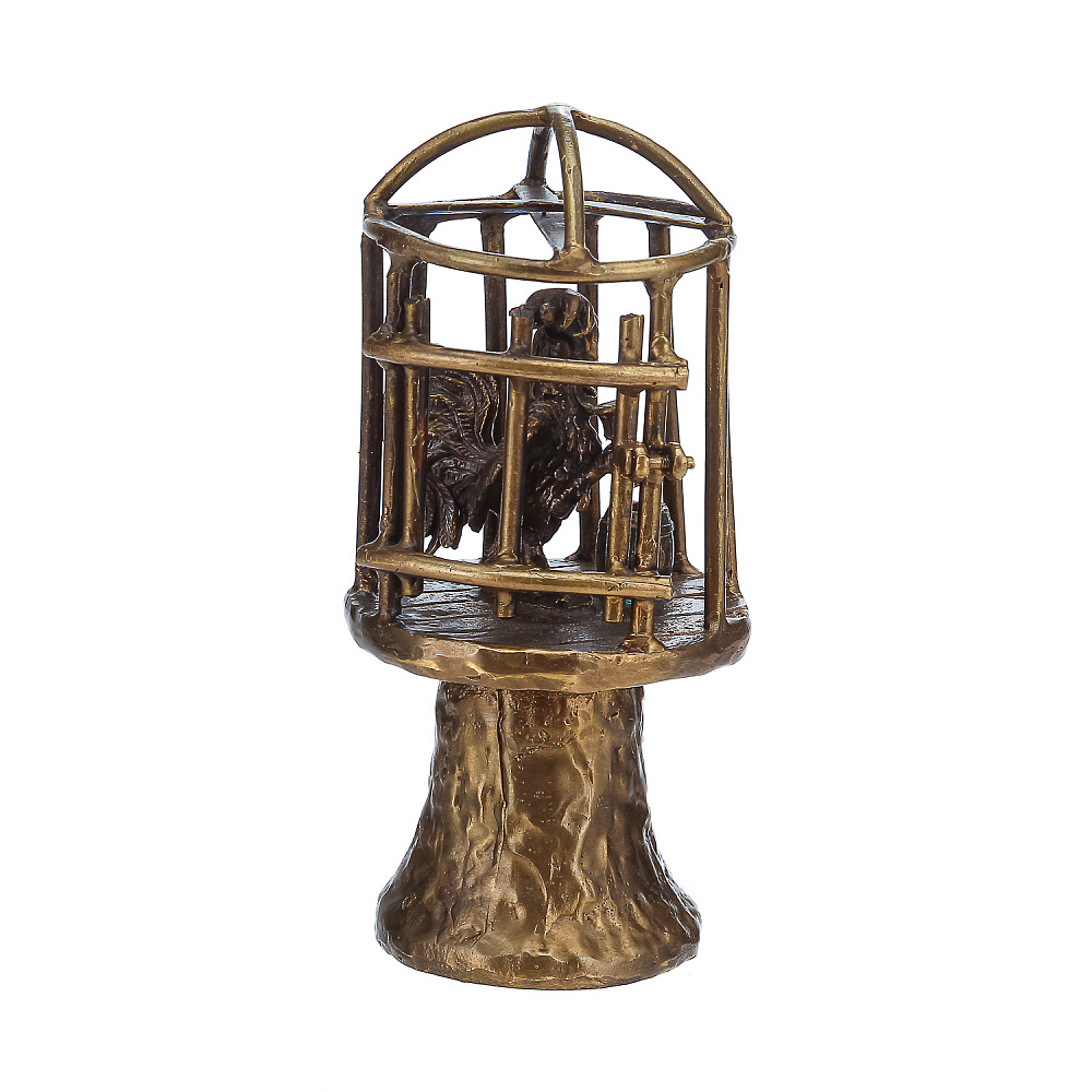 Бронзовый колокольчик «Петух в клетке» - интернет магазин Русь Велика я фото 1