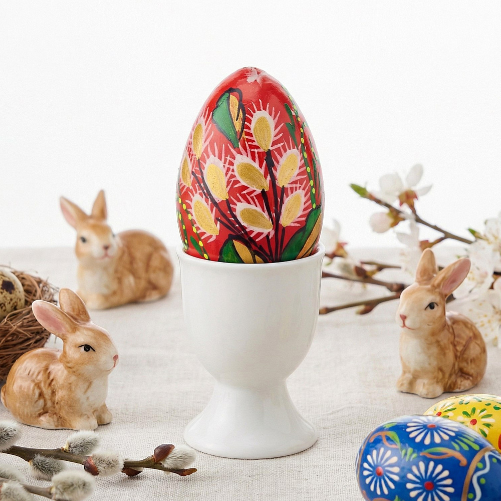Яйцо пасхальное подарочное с ручной росписью «Верба» 7 см - интернет магазин Русь Велика я фото 7
