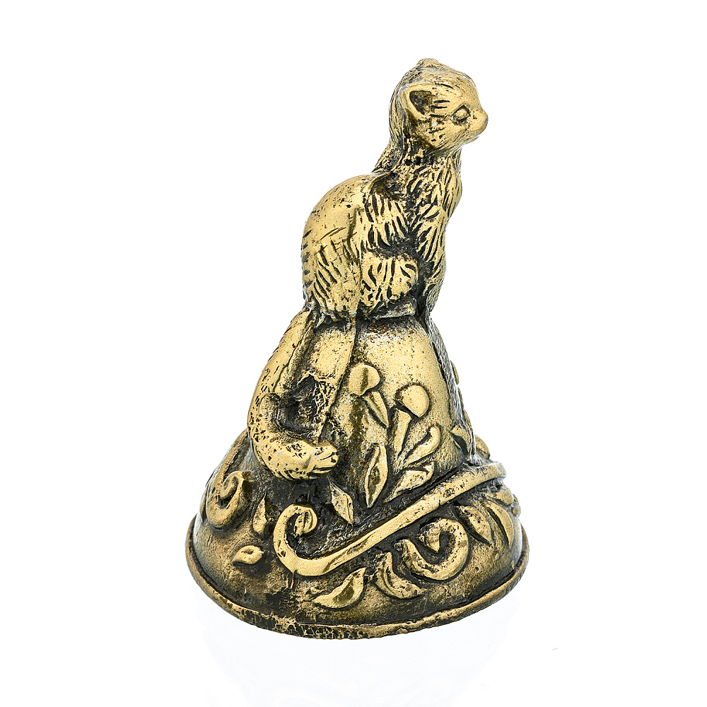 Бронзовый колокольчик «Кот на колоколе» - интернет магазин Русь Велика я фото 2