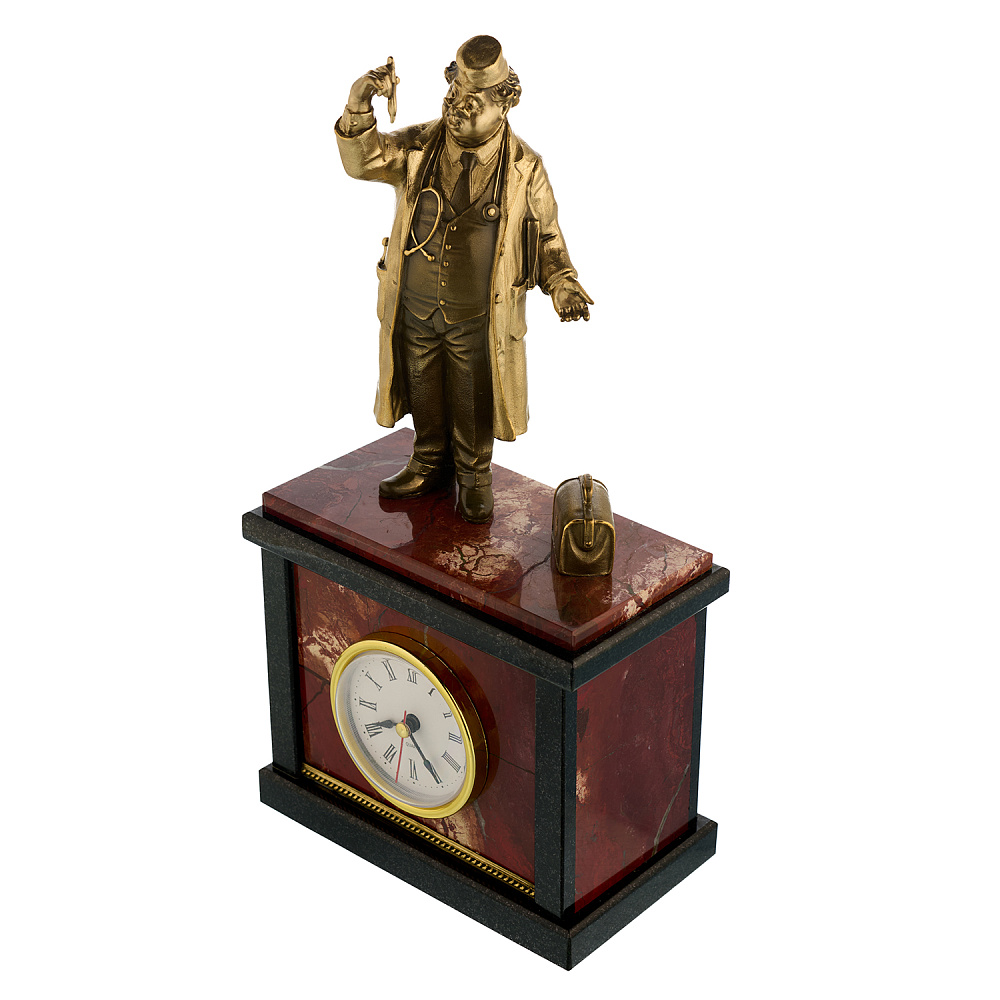 Часы настольные из камня «Доктор». Златоуст - интернет магазин Русь Велика я фото 1