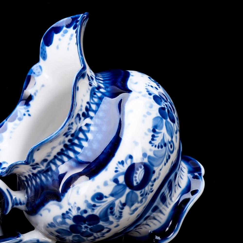 Сливочник «Купец» Гжель - интернет магазин Русь Велика я фото 3