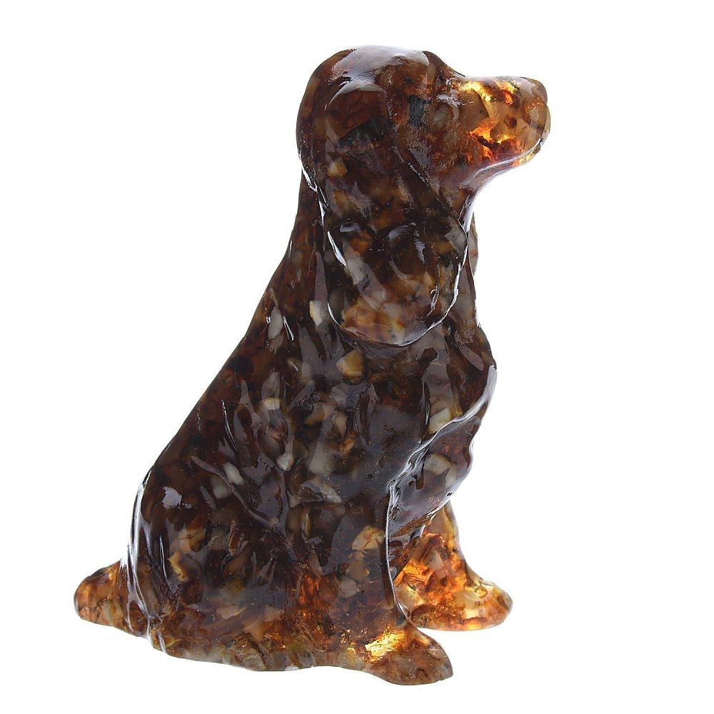 Статуэтка с янтарем «Домашняя собака» - интернет магазин Русь Велика я фото 1