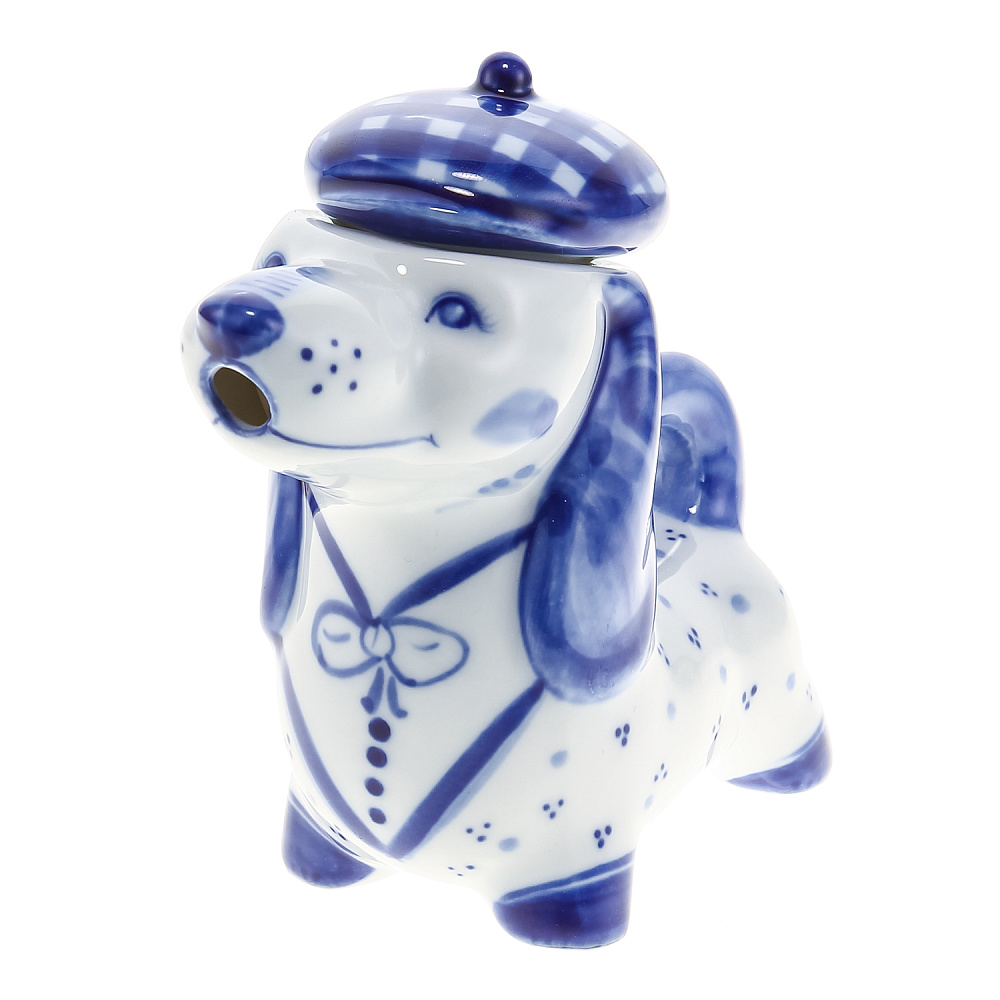 Чайник «Такса». Гжель - интернет магазин Русь Велика я фото 1