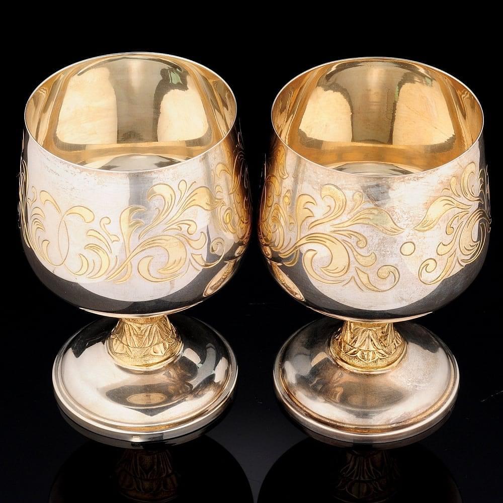 Набор рюмок из серебра 925° «Узоры» - интернет магазин Русь Велика я фото 1